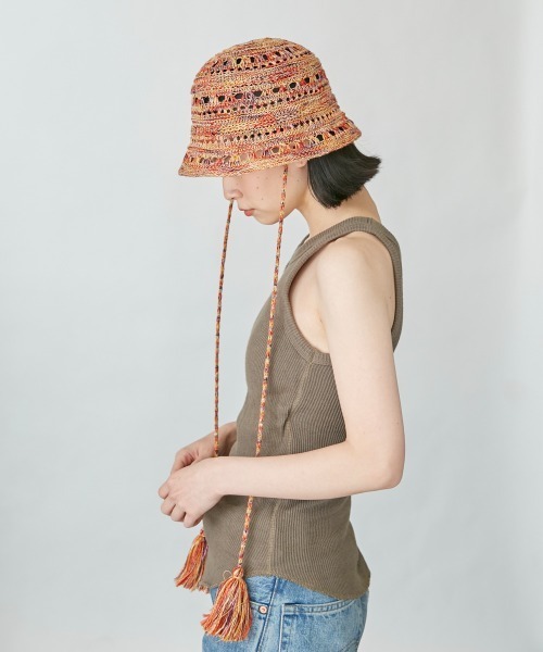 OVERRIDE（オーバーライド）の「OVERRIDE THERMO LACE TULIP（ハット・レディース・ブラウン/ブラック/オレンジ・M/57.5cm）」の15枚目の写真