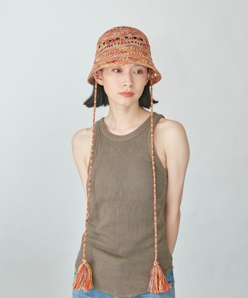 OVERRIDE（オーバーライド）の「OVERRIDE THERMO LACE TULIP（ハット・レディース・ブラウン/ブラック/オレンジ・M/57.5cm）」の14枚目の写真