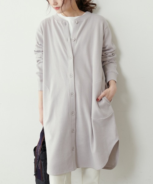 PUAL CE CIN（ピュアルセシン）の「【Du noir】リブロングカーディガン（カーディガン/ボレロ・レディース・ホワイト/ブラック/グレー/サックスブルー・FREE）」の8枚目の写真