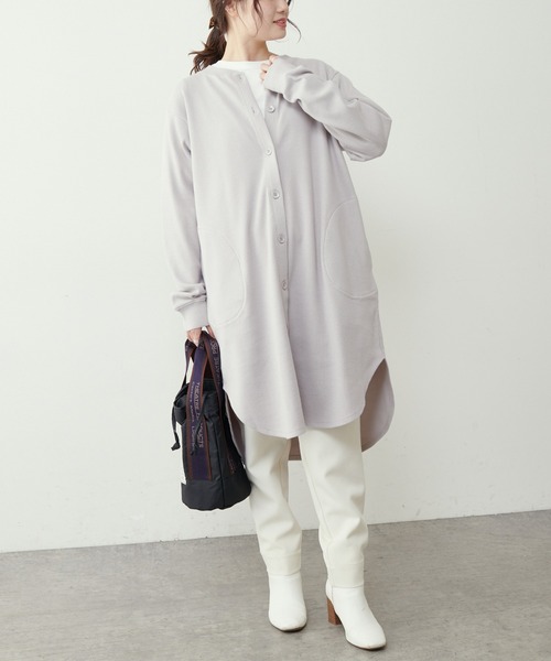 PUAL CE CIN（ピュアルセシン）の「【Du noir】リブロングカーディガン（カーディガン/ボレロ・レディース・ホワイト/ブラック/グレー/サックスブルー・FREE）」の9枚目の写真