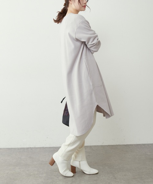 PUAL CE CIN（ピュアルセシン）の「【Du noir】リブロングカーディガン（カーディガン/ボレロ・レディース・ホワイト/ブラック/グレー/サックスブルー・FREE）」の10枚目の写真