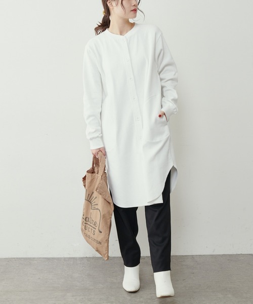 PUAL CE CIN（ピュアルセシン）の「【Du noir】リブロングカーディガン（カーディガン/ボレロ・レディース・ホワイト/ブラック/グレー/サックスブルー・FREE）」の5枚目の写真