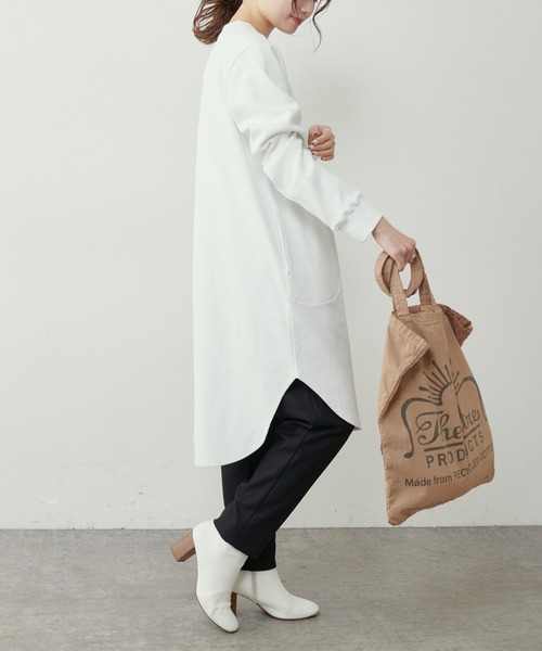 PUAL CE CIN（ピュアルセシン）の「【Du noir】リブロングカーディガン（カーディガン/ボレロ・レディース・ホワイト/ブラック/グレー/サックスブルー・FREE）」の6枚目の写真