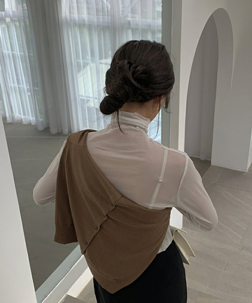 c.u.l（シーユーエル）の「【c.u.l:w】無地カラー パワーネットハイネックシアートップス culw167（Tシャツ/カットソー・レディース・ホワイト/ブラック/ライトブルー/ピンク/ライトイエロー/ライトグリーン・FREE）」の9枚目の写真