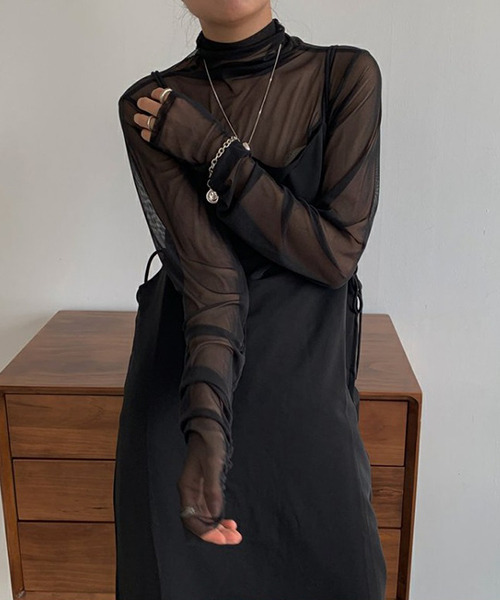 c.u.l（シーユーエル）の「【c.u.l:w】無地カラー パワーネットハイネックシアートップス culw167（Tシャツ/カットソー・レディース・ホワイト/ブラック/ライトブルー/ピンク/ライトイエロー/ライトグリーン・FREE）」の13枚目の写真