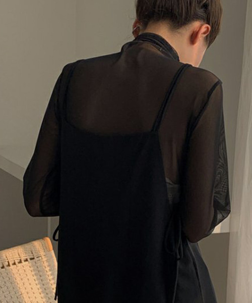 c.u.l（シーユーエル）の「【c.u.l:w】無地カラー パワーネットハイネックシアートップス culw167（Tシャツ/カットソー・レディース・ホワイト/ブラック/ライトブルー/ピンク/ライトイエロー/ライトグリーン・FREE）」の16枚目の写真