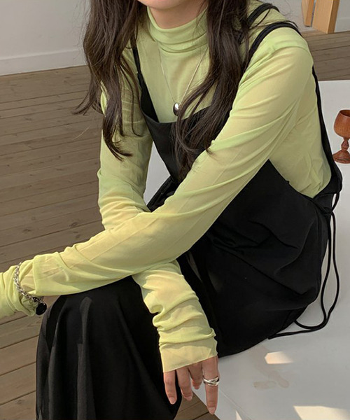 c.u.l（シーユーエル）の「【c.u.l:w】無地カラー パワーネットハイネックシアートップス culw167（Tシャツ/カットソー・レディース・ホワイト/ブラック/ライトブルー/ピンク/ライトイエロー/ライトグリーン・FREE）」の21枚目の写真