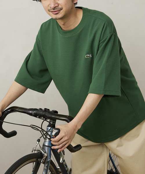 LACOSTE（ラコステ）の「【LACOSTE / ラコステ】別注 WAFFLE Tシャツ（Tシャツ/カットソー・メンズ・ホワイト/ブラック/ベージュ/グリーン・4/3/5）」の4枚目の写真
