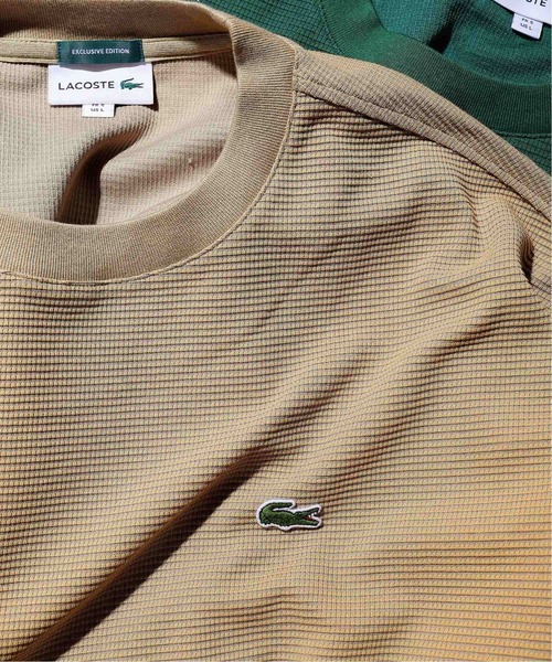 LACOSTE（ラコステ）の「【LACOSTE / ラコステ】別注 WAFFLE Tシャツ（Tシャツ/カットソー・メンズ・ホワイト/ブラック/ベージュ/グリーン・4/3/5）」の10枚目の写真