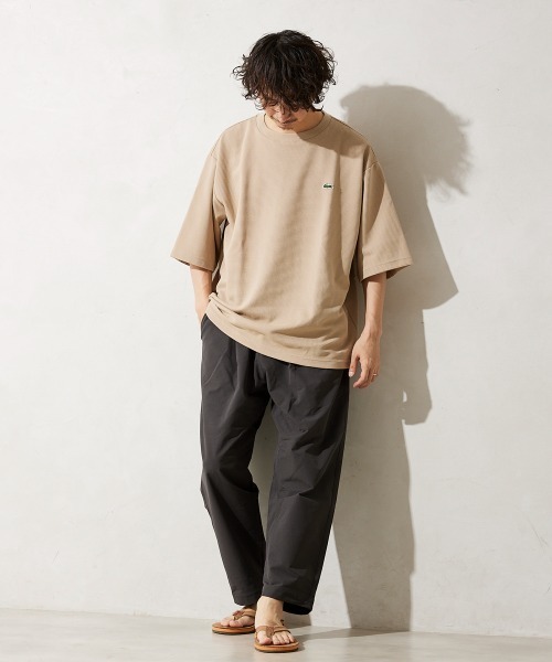 LACOSTE（ラコステ）の「【LACOSTE / ラコステ】別注 WAFFLE Tシャツ（Tシャツ/カットソー・メンズ・ホワイト/ブラック/ベージュ/グリーン・4/3/5）」の6枚目の写真