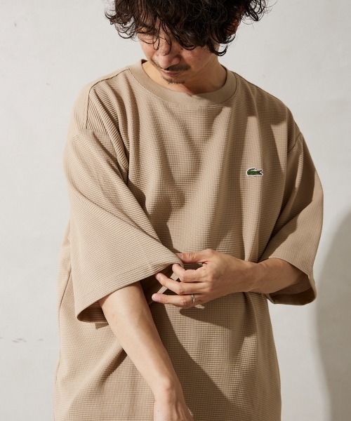 LACOSTE（ラコステ）の「【LACOSTE / ラコステ】別注 WAFFLE Tシャツ（Tシャツ/カットソー・メンズ・ホワイト/ブラック/ベージュ/グリーン・4/3/5）」の8枚目の写真