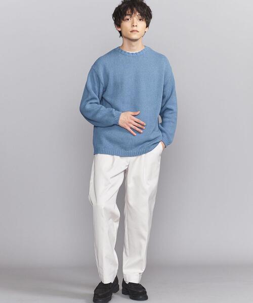 BEAUTY&YOUTH UNITED ARROWS(ビューティーアンドユースユナイテッドアローズ)の「BY リサイクルコットン ローゲージ クルーネック ニット -ウォッシャブル-(ニット/セーター・メンズ・イエロー/ナチュラル/コバルトブルー・S/M/L/XL)」の8枚目の写真