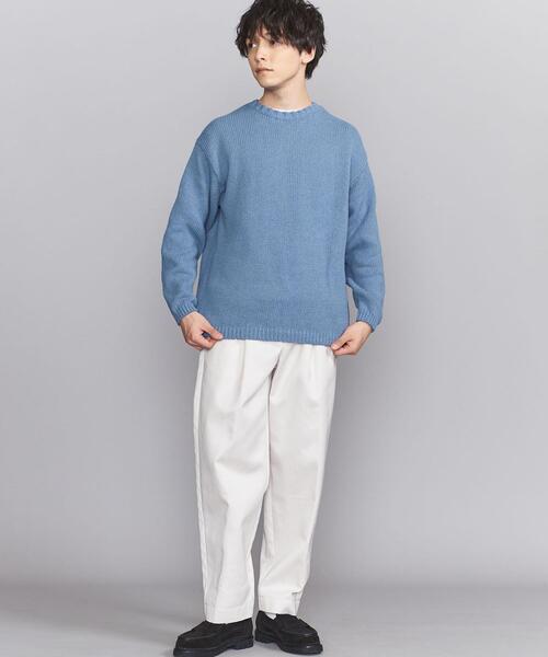 BEAUTY&YOUTH UNITED ARROWS(ビューティーアンドユースユナイテッドアローズ)の「BY リサイクルコットン ローゲージ クルーネック ニット -ウォッシャブル-(ニット/セーター・メンズ・イエロー/ナチュラル/コバルトブルー・S/M/L/XL)」の9枚目の写真