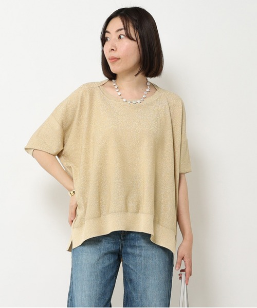 RIVE DROITE(リヴドロワ)の「ラメプレーティングショートワイドニット(ニット/セーター・レディース・シルバー/ゴールド・FREE)」の10枚目の写真