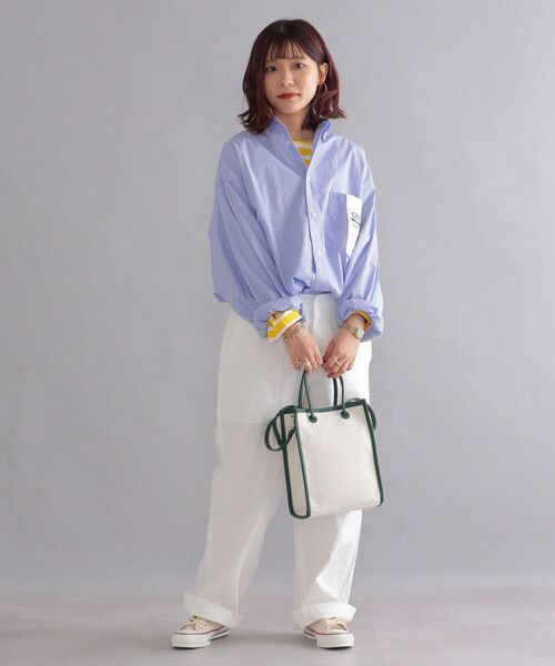 SHIPS（シップス）の「*SHIPS: ワンサイズフィット ビッグシルエット ボタンダウン シャツ（シャツ/ブラウス・メンズ・ブルー/グリーン/ダークグレー/ホワイト/ベージュ/ピンク・ONE SIZE）」の7枚目の写真