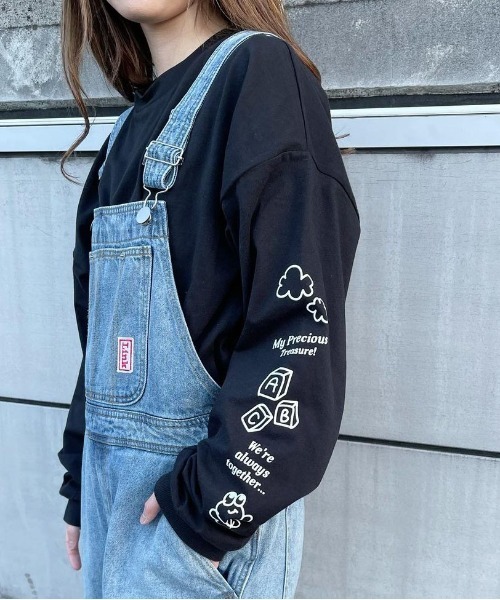 PairPair（ペアペア）の「袖プリントロンT(ユニセックス)（Tシャツ/カットソー・レディース・ブラック/オフホワイト・FREE）」の20枚目の写真