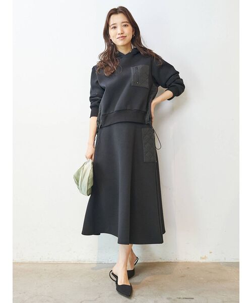 COTORICA（コトリカ）の「キルティングポケットフレアスカート【セットアップ対応】（スカート・レディース・ブラック/オフホワイト/カーキ・MEDIUM/SMALL）」の8枚目の写真