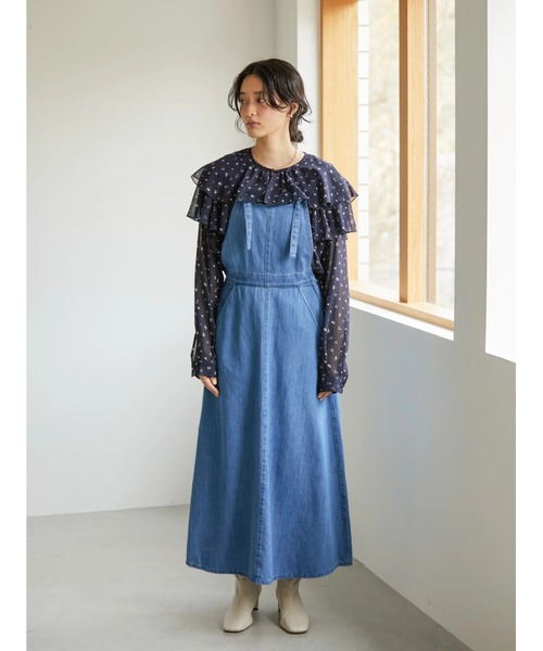 AMERICAN HOLIC（アメリカンホリック）の「シフォン楊柳フリルブラウス（シャツ/ブラウス・レディース・ブルー系その他/ドット/その他14・M/L）」の7枚目の写真