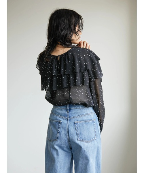 AMERICAN HOLIC（アメリカンホリック）の「シフォン楊柳フリルブラウス（シャツ/ブラウス・レディース・ブルー系その他/ドット/その他14・M/L）」の11枚目の写真
