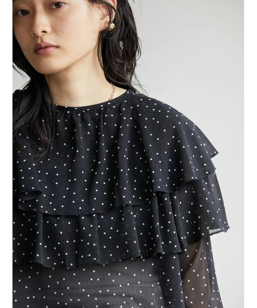 AMERICAN HOLIC（アメリカンホリック）の「シフォン楊柳フリルブラウス（シャツ/ブラウス・レディース・ブルー系その他/ドット/その他14・M/L）」の12枚目の写真