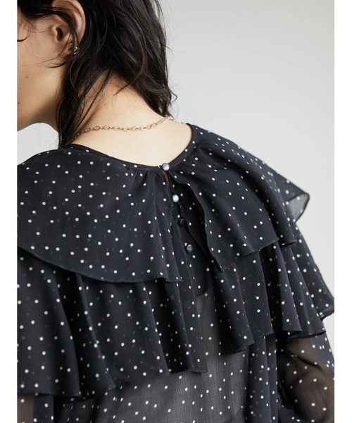 AMERICAN HOLIC（アメリカンホリック）の「シフォン楊柳フリルブラウス（シャツ/ブラウス・レディース・ブルー系その他/ドット/その他14・M/L）」の13枚目の写真