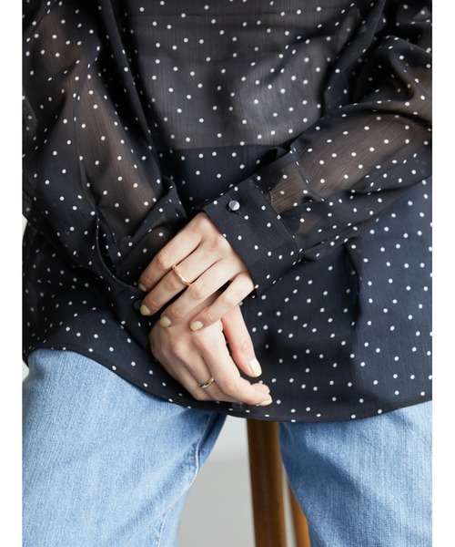 AMERICAN HOLIC（アメリカンホリック）の「シフォン楊柳フリルブラウス（シャツ/ブラウス・レディース・ブルー系その他/ドット/その他14・M/L）」の14枚目の写真
