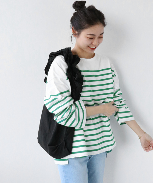 JOURNAL STANDARD relume(ジャーナルスタンダード レリューム)の「《追加3》パネルボーダーボートネックTEE◆(Tシャツ/カットソー・レディース・ネイビー/ブルー系その他/グリーン/ピンク・FREE)」の11枚目の写真