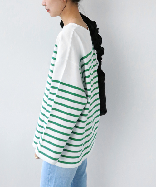 JOURNAL STANDARD relume(ジャーナルスタンダード レリューム)の「《追加3》パネルボーダーボートネックTEE◆(Tシャツ/カットソー・レディース・ネイビー/ブルー系その他/グリーン/ピンク・FREE)」の12枚目の写真
