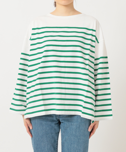 JOURNAL STANDARD relume(ジャーナルスタンダード レリューム)の「《追加3》パネルボーダーボートネックTEE◆(Tシャツ/カットソー・レディース・ネイビー/ブルー系その他/グリーン/ピンク・FREE)」の6枚目の写真