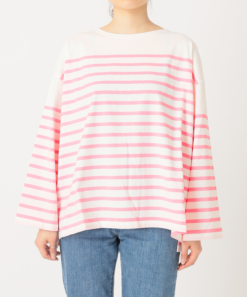 JOURNAL STANDARD relume(ジャーナルスタンダード レリューム)の「《追加3》パネルボーダーボートネックTEE◆(Tシャツ/カットソー・レディース・ネイビー/ブルー系その他/グリーン/ピンク・FREE)」の7枚目の写真