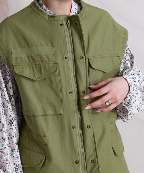 cepo（セポ）の「Ｍ６５アーミーベスト（ベスト・レディース・オフホワイト/オリーブ・M）」の6枚目の写真