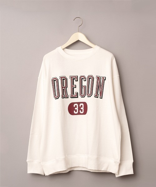 Revo. 米綿×リサイクルコットン カレッジ ロゴ プリント クルーネック スウェット/サスティナブル 22SS［セットアップ対応］（スウェット）｜Revo.（レボ）