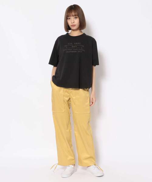 AVIREX（アヴィレックス）の「FADE WASH PRINT T-SHIRT/ フェイドウォッシュプリントティーシャツ（Tシャツ/カットソー・レディース・ブラック/ピンク/オフホワイト・FREE）」の6枚目の写真