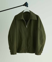 【WEB限定】ビッグカラー ワイドシルエット コットン ジップブルゾン