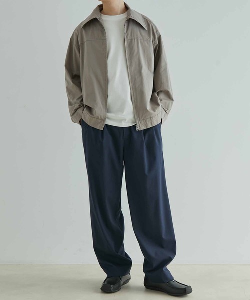 ADAM ET ROPE'（アダムエロペ）の「【WEB限定】ビッグカラー ワイドシルエット コットン ジップブルゾン（ブルゾン・メンズ・ネイビー/グレー/ブラック系その他/グリーン系その他・M/L）」の6枚目の写真