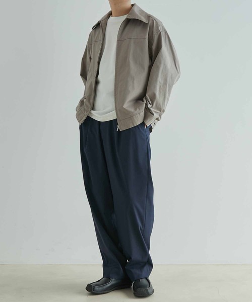 ADAM ET ROPE'（アダムエロペ）の「【WEB限定】ビッグカラー ワイドシルエット コットン ジップブルゾン（ブルゾン・メンズ・ネイビー/グレー/ブラック系その他/グリーン系その他・M/L）」の7枚目の写真