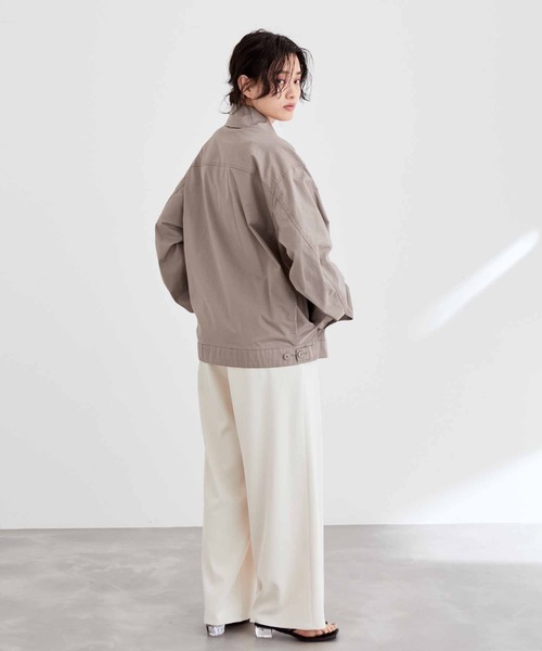 ‼️売約済‼️　ADAM ET ROPE'　ジップアップシャツブルゾン（カーキ） 売約済‼️ ADAM ET ROPE' ジップアップシャツブルゾン（カーキ