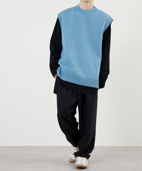 COLONY 2139（コロニートゥーワンスリーナイン）の「エステルヤーンクルーネックベスト（ベスト・メンズ・ブラック/ライトグレー/サックスブルー・MEDIUM/LARGE）」の20枚目の写真