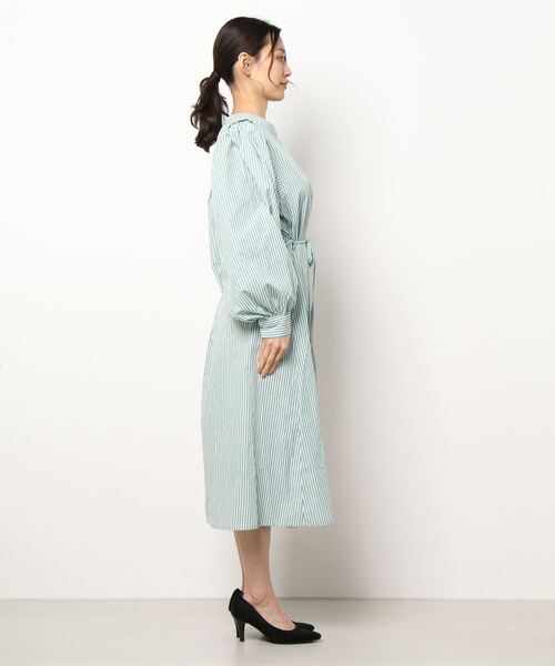 PAPAVER（パパヴェル）の「【PAPAVER】ストライプウィング袖ワンピース（ワンピース・レディース・ネイビー/ピンク/オレンジ/グリーン・MEDIUM）」の7枚目の写真