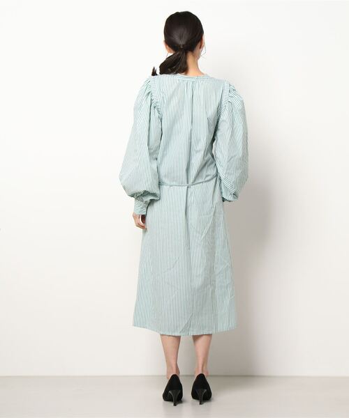 PAPAVER（パパヴェル）の「【PAPAVER】ストライプウィング袖ワンピース（ワンピース・レディース・ネイビー/ピンク/オレンジ/グリーン・MEDIUM）」の6枚目の写真