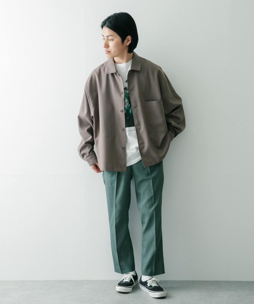 ITEMS URBANRESEARCH（アイテムズ アーバンリサーチ）の「『セットアップ対応』ポリツイル オープンカラーCPOシャツ（シャツ/ブラウス・メンズ・ベージュ/チャコールグレー/ネイビー・LARGE/MEDIUM）」の9枚目の写真
