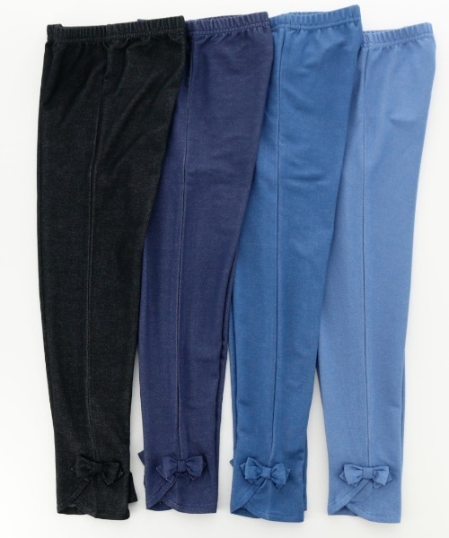 Catherine Cottage（キャサリンコテージ）の「デニムライクリボンレギンス（レギンス/スパッツ・キッズ・ライトブルー/ブラック/インディゴブルー/ブルー・90/100/110/120/130/140/150）」の11枚目の写真