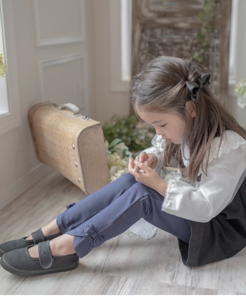 Catherine Cottage（キャサリンコテージ）の「デニムライクリボンレギンス（レギンス/スパッツ・キッズ・ライトブルー/ブラック/インディゴブルー/ブルー・90/100/110/120/130/140/150）」の16枚目の写真