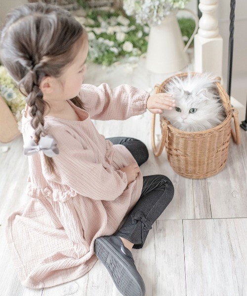 Catherine Cottage（キャサリンコテージ）の「デニムライクリボンレギンス（レギンス/スパッツ・キッズ・ライトブルー/ブラック/インディゴブルー/ブルー・90/100/110/120/130/140/150）」の18枚目の写真