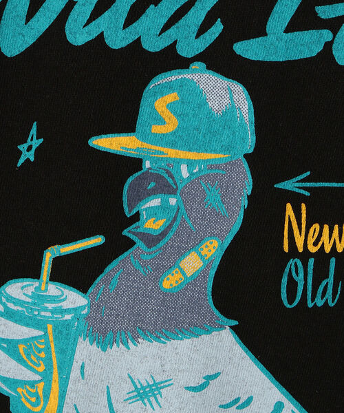 schott（ショット）の「PIGEON BASEBALL T-SHIRT/ピジョン ベースボール Tシャツ（Tシャツ/カットソー・メンズ・ホワイト/レッド/ブラック・LARGE/X-LARGE/MEDIUM/XX-LARGE）」の10枚目の写真