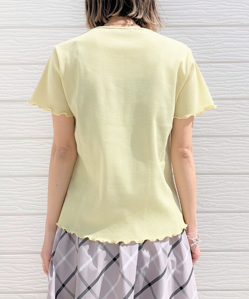 Q(キュー)の「サーマル半袖T(Tシャツ/カットソー・レディース・ライトブルー/ブラック/レモンイエロー・MEDIUM)」の6枚目の写真