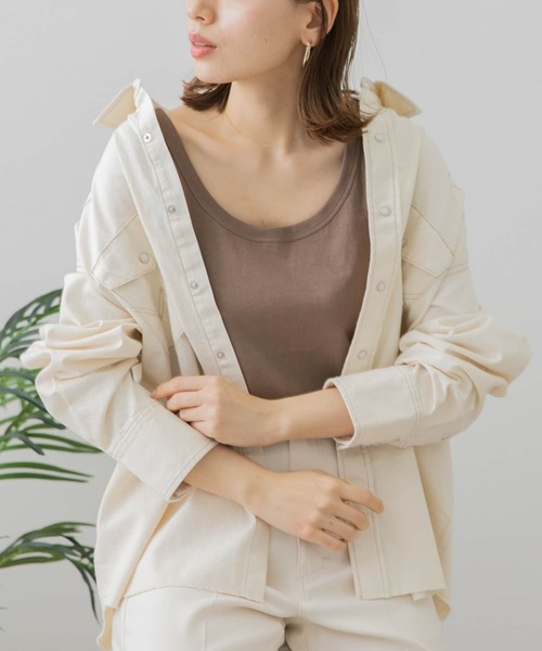 URBAN RESEARCH Sonny Label(アーバンリサーチサニーレーベル)の「USAコットンタンクトップ(Tシャツ/カットソー・レディース・オフホワイト/ライトピンク/ブラック/ブラウン・FREE)」の4枚目の写真