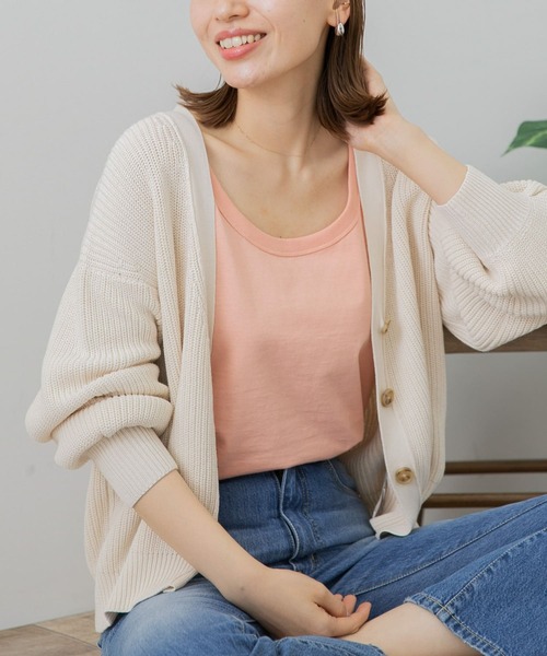 URBAN RESEARCH Sonny Label(アーバンリサーチサニーレーベル)の「USAコットンタンクトップ(Tシャツ/カットソー・レディース・オフホワイト/ライトピンク/ブラック/ブラウン・FREE)」の1枚目の写真