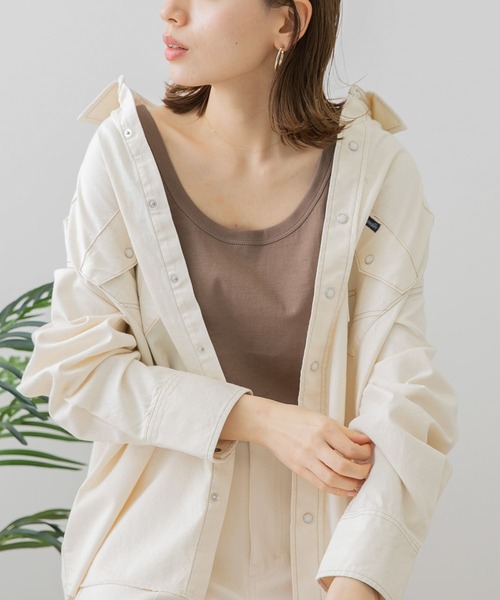 URBAN RESEARCH Sonny Label(アーバンリサーチサニーレーベル)の「USAコットンタンクトップ(Tシャツ/カットソー・レディース・オフホワイト/ライトピンク/ブラック/ブラウン・FREE)」の15枚目の写真