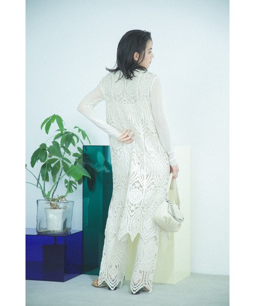 ROSEBUD レースワンピース 白 シャツワンピース ROSE BUD（ローズバッド）の「オリジナルレースワンピース